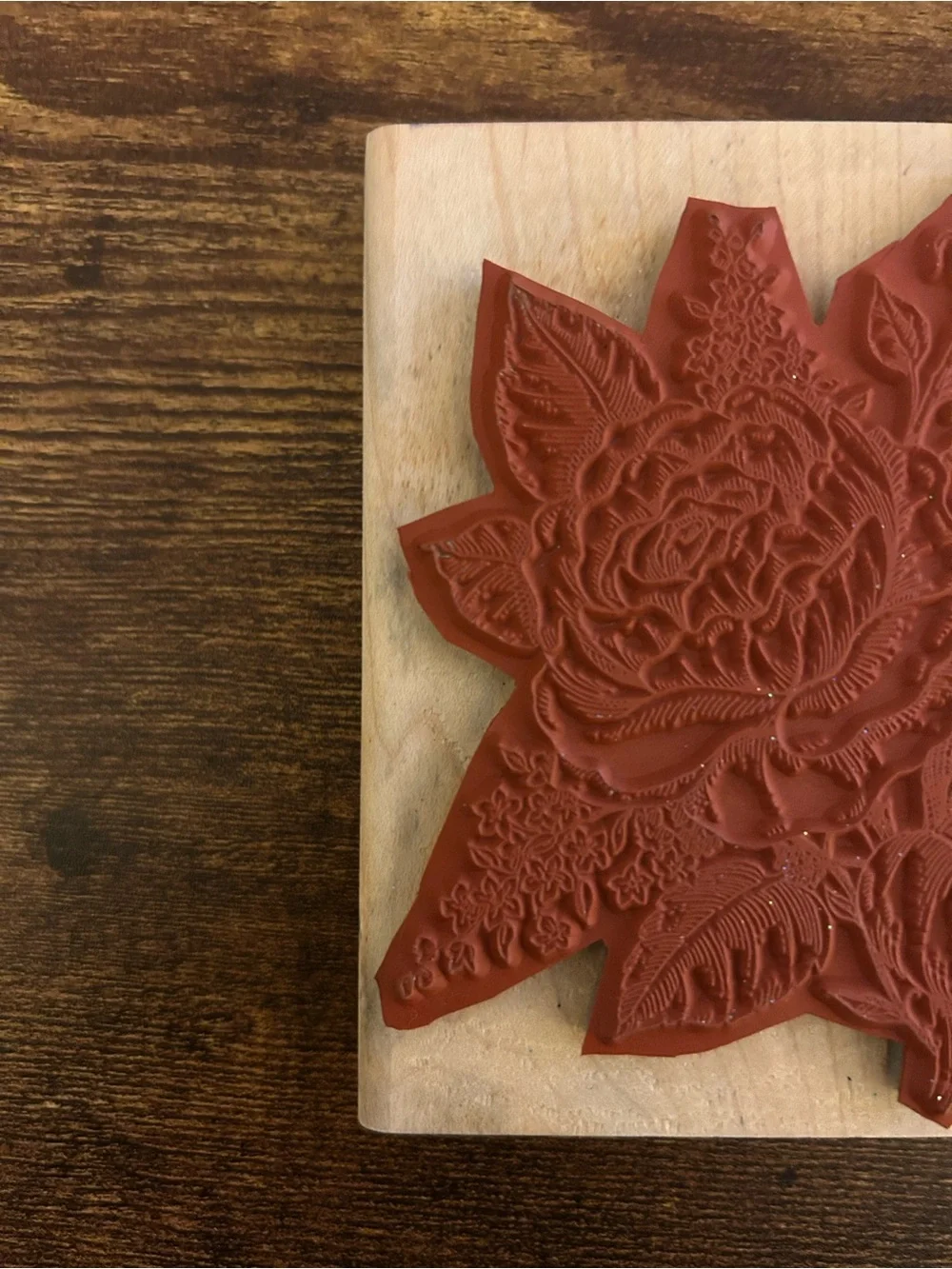 Stampin' Up! “Romantic Rose” 1998 Vintage Wood-Mount Rubber Stamp